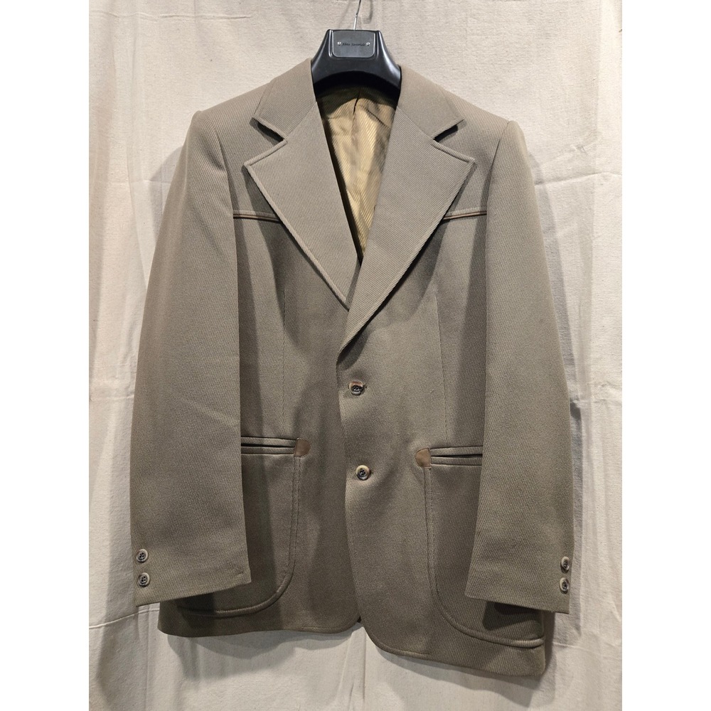 Johnny Carson Vintage 70s Twill Western Blazer Sport Coat Jacket Patch Pockets